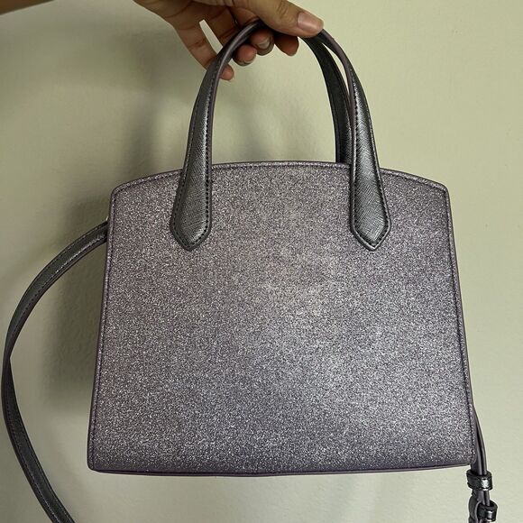 Kate Spade Lilac Frost Tinsel Glitter Fabric Satchel Crossbody Bag K9337 - Picture 2 of 6